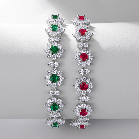 Bracelet 925 Silver Cultivation Emerald Geometric Electroplating Design For Women