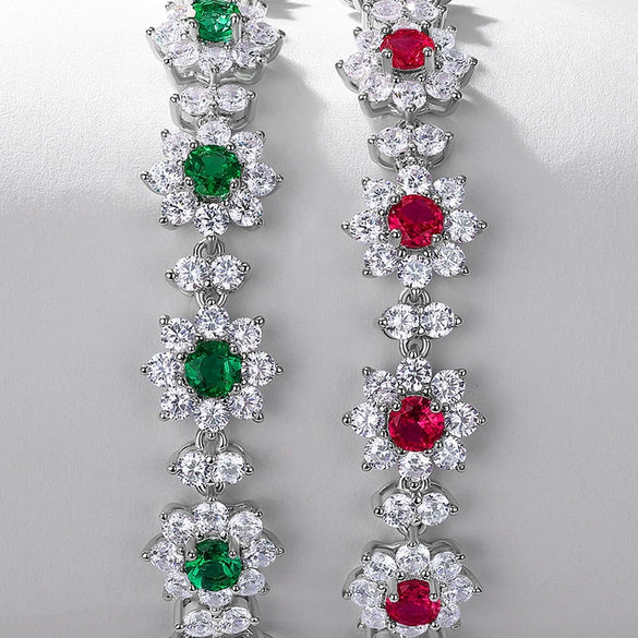 Bracelet 925 Silver Cultivation Emerald Geometric Electroplating Design For Women