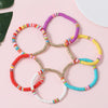 Bracelet Soft Ceramic Shell Color Tassel Bohemian Style With Flowers Ushape Geometric Pattern Electroplated For Women