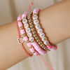 Bracelet Soft Pottery Stainless Steel Copper Acrylic Beads Handmade Bohemian Rope Braided With Letters Numbers Text