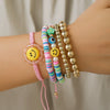 Bracelet Soft Pottery Stainless Steel Copper Acrylic Beads Handmade Bohemian Rope Braided With Letters Numbers Text
