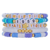 Bracelet Soft Pottery Stainless Steel Copper Acrylic Beads Handmade Bohemian Rope Braided With Letters Numbers Text
