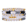 Bracelet Soft Pottery Stainless Steel Copper Acrylic Beads Handmade Bohemian Rope Braided With Letters Numbers Text