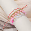 Bracelet Soft Pottery Stainless Steel Copper Acrylic Beads Handmade Bohemian Rope Braided With Letters Numbers Text