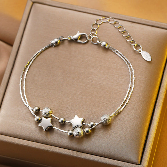 Bracelet Stainless Steel Alloy Unisex Electroplated Geometric Star Minimalist Style