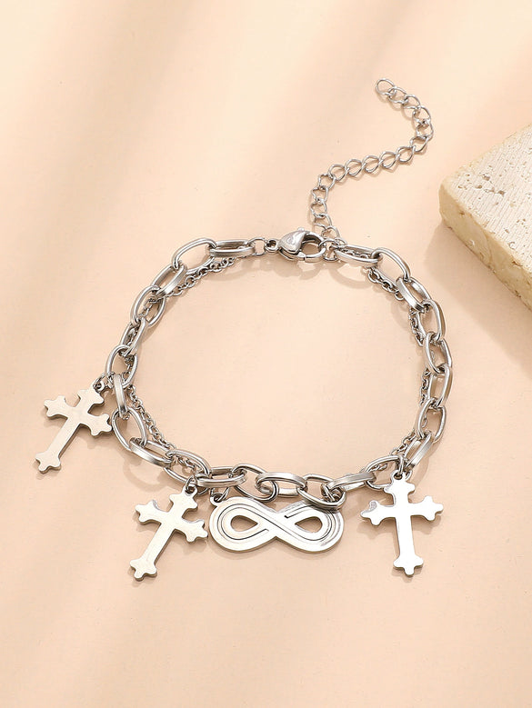 Bracelet Stainless Steel Alloy Unisex Electroplated Geometric Star Minimalist Style
