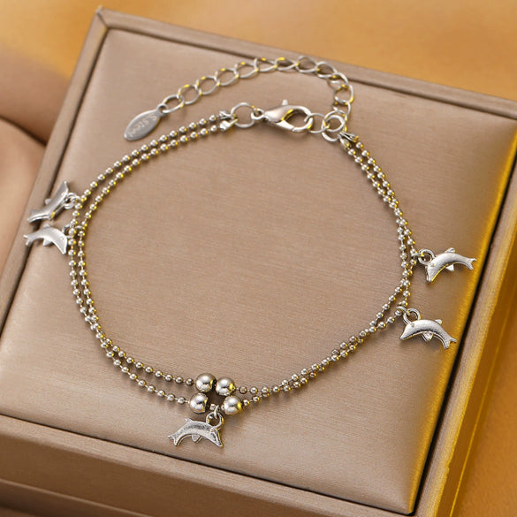 Bracelet Stainless Steel Alloy Unisex Electroplated Geometric Star Minimalist Style