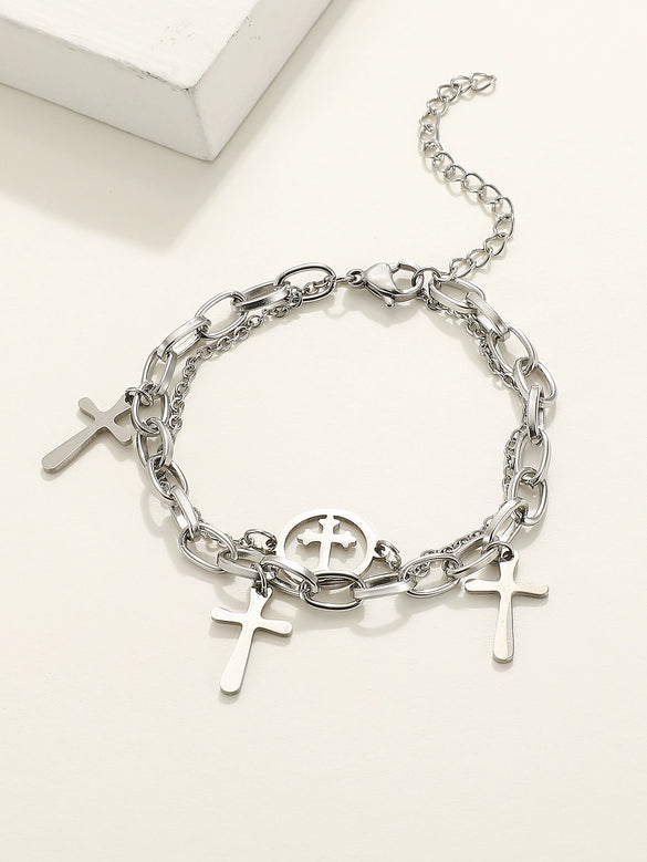 Bracelet Stainless Steel Alloy Unisex Electroplated Geometric Star Minimalist Style