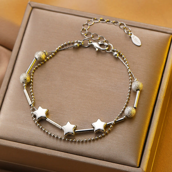 Bracelet Stainless Steel Alloy Unisex Electroplated Geometric Star Minimalist Style