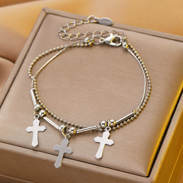 Bracelet Stainless Steel Alloy Unisex Electroplated Geometric Star Minimalist Style