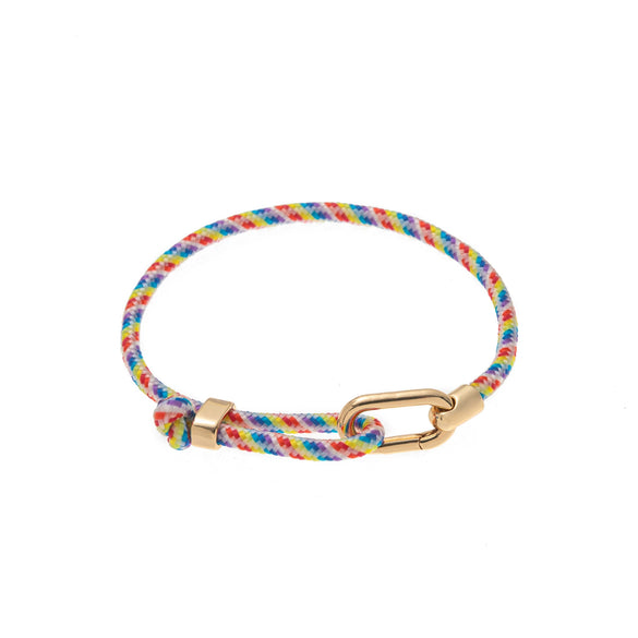 Bracelet Stainless Steel Color Braided Rope Heart Shape Geometric Electroplating Unisex