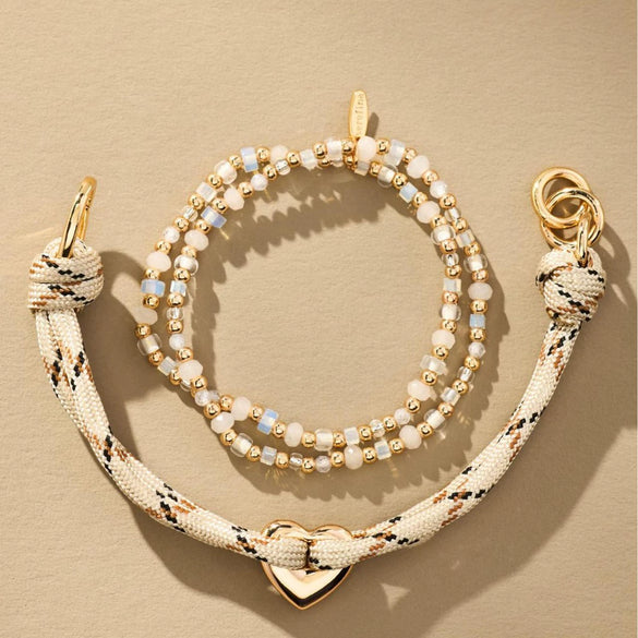 Bracelet Stainless Steel Color Braided Rope Heart Shape Geometric Electroplating Unisex