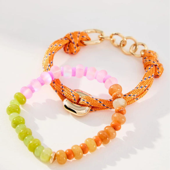 Bracelet Stainless Steel Color Braided Rope Heart Shape Geometric Electroplating Unisex