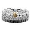 Bracelet Stainless Steel Copper Alloy Microinlaid Zircon Double Leopard Head Black Onyx Geometric Electroplating Style For Men