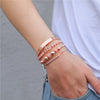 Bracelet Stainless Steel Copper Alloy Microinlaid Zircon Double Leopard Head Black Onyx Geometric Electroplating Style For Men
