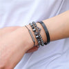 Bracelet Stainless Steel Copper Alloy Microinlaid Zircon Double Leopard Head Black Onyx Geometric Electroplating Style For Men