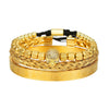 Bracelet Stainless Steel Copper Alloy Microinlaid Zircon Double Leopard Head Black Onyx Geometric Electroplating Style For Men