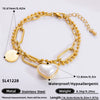 Bracelet Stainless Steel Electroplated 18K Gold Marine Style Heart Shape