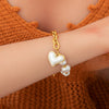 Bracelet Stainless Steel Electroplated 18K Gold Marine Style Heart Shape