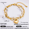 Bracelet Stainless Steel Electroplated 18K Gold Marine Style Heart Shape