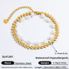 Bracelet Stainless Steel Electroplated 18K Gold Marine Style Heart Shape