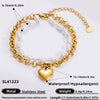 Bracelet Stainless Steel Electroplated 18K Gold Marine Style Heart Shape