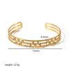 Bracelet Stainless Steel French Retro Court Style Geometric Hollow Open Electroplated Inlaid Zircon