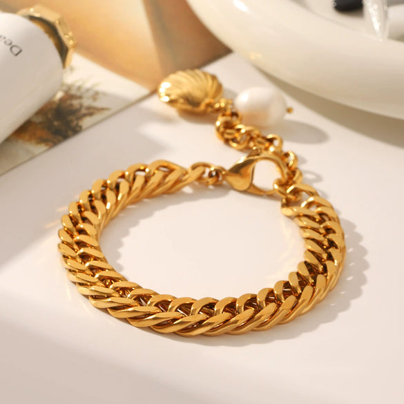 Bracelet Stainless Steel Freshwater Pearl Animal Zodiac Geometric Pvd Vacuum Plating With Pearls