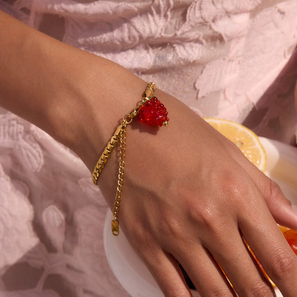 Bracelet Stainless Steel Fruit Pattern Electroplated Design Jewelry For Girls