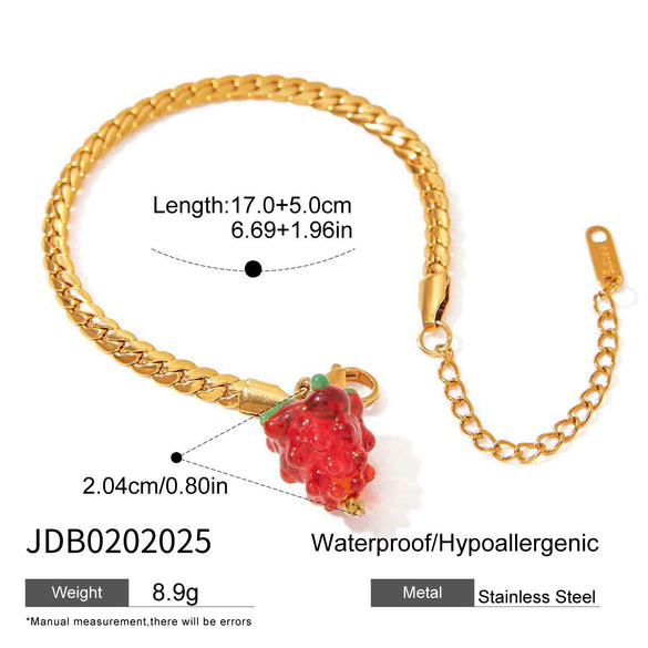 Bracelet Stainless Steel Fruit Pattern Electroplated Design Jewelry For Girls
