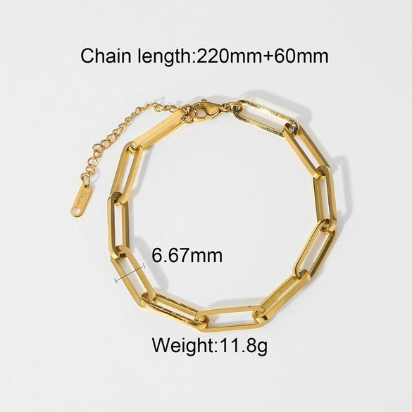 Bracelet Stainless Steel Geometric Electroplated For Women