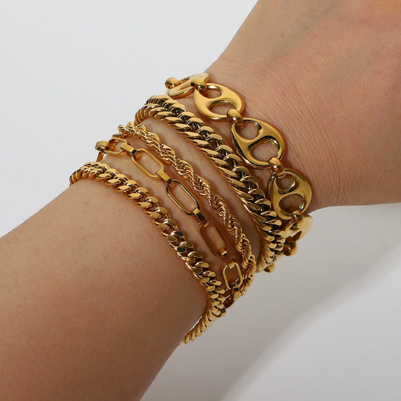 Bracelet Stainless Steel Geometric Electroplated For Women