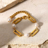 Bracelet Stainless Steel Geometric Electroplated Freshwater Pearl For Women