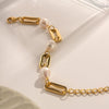 Bracelet Stainless Steel Geometric Electroplated Freshwater Pearl For Women