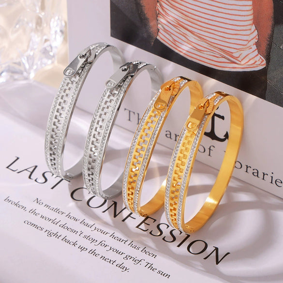 Bracelet 316L Stainless Steel Geometric Electroplated 18K Gold Nonfading Jewelry