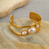 Bracelet Stainless Steel Geometric Electroplated 18K Gold Open Fashion Exaggerated Wide Version