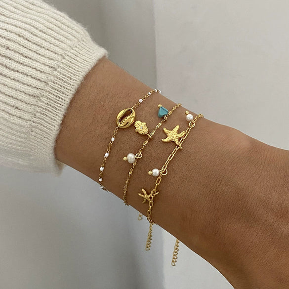 Bracelet Stainless Steel Geometric Electroplating Marine Series Minimalist