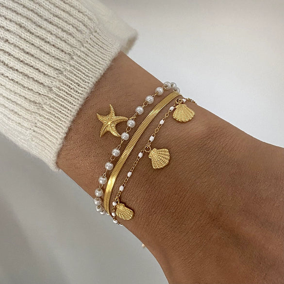 Bracelet Stainless Steel Geometric Electroplating Marine Series Minimalist