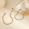 Bracelet Stainless Steel Geometric Heart Shape Electroplating Retro Light Luxury Style Jewelry For Women