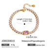 Bracelet Stainless Steel Geometric 18K Gold Plated Zircon Light Luxury Jewelry