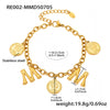 Bracelet 316L Stainless Steel Geometric Letters Numbers Text Electroplated Hand Jewelry For Women
