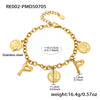 Bracelet 316L Stainless Steel Geometric Letters Numbers Text Electroplated Hand Jewelry For Women
