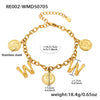 Bracelet 316L Stainless Steel Geometric Letters Numbers Text Electroplated Hand Jewelry For Women