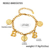 Bracelet 316L Stainless Steel Geometric Letters Numbers Text Electroplated Hand Jewelry For Women