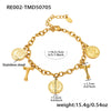 Bracelet 316L Stainless Steel Geometric Letters Numbers Text Electroplated Hand Jewelry For Women