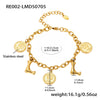 Bracelet 316L Stainless Steel Geometric Letters Numbers Text Electroplated Hand Jewelry For Women