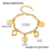 Bracelet 316L Stainless Steel Geometric Letters Numbers Text Electroplated Hand Jewelry For Women