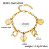 Bracelet 316L Stainless Steel Geometric Letters Numbers Text Electroplated Hand Jewelry For Women