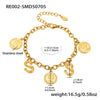 Bracelet 316L Stainless Steel Geometric Letters Numbers Text Electroplated Hand Jewelry For Women