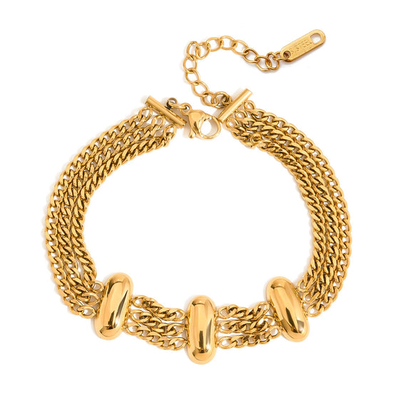 Bracelet Stainless Steel Geometric Multilayer Chain Electroplated Light Luxury Highend Sense Women's Jewelry
